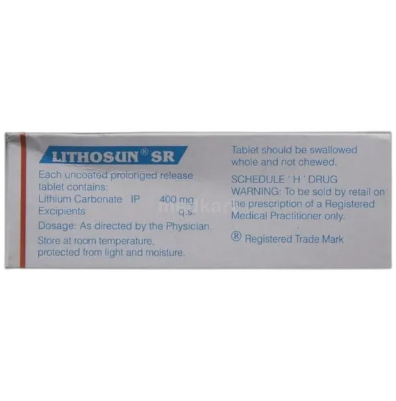 lithosun sr 400mg tablet 10's